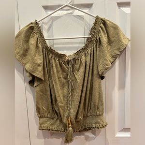 Altar’d State Boho Style Green Tassel Top.